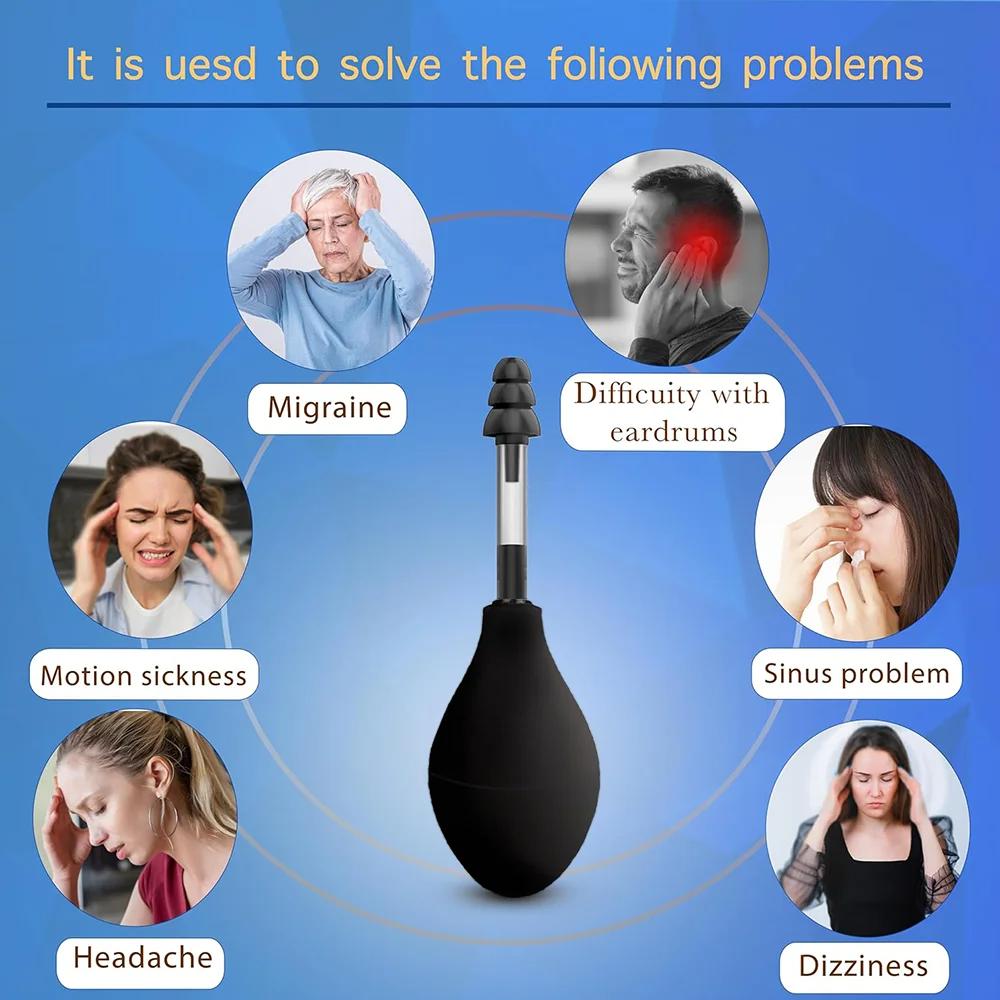 Black Grey Inner Ear Pressure Tool Silicone Relief Suction Device Soft Ear Pressure Tool  Airplane