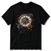 Unisex Unisex Dunkles Gotisches Schloss Und Schwarze Rose T-Shirt Vintage Spukhaus Grafik Kurzarm Oberteile Geschenk Mode Unisex Y2k Oberteil