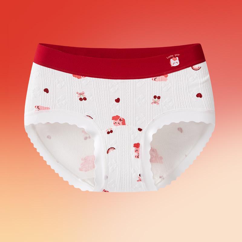 Girls' A-Class Pure Cotton Red Zodiac Underwear for Older Kids