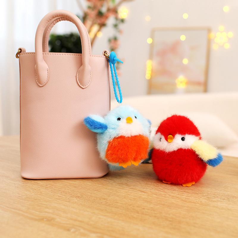 Cute cute bird pendant plush toy doll sparrow doll girl bag keychain pendant rag doll