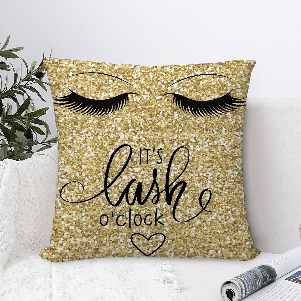 Beauty Makeup Eyelash Pillow Case Sofa Decorative Home Double-sided Print Plush Square Throw Pillow Covers Cushion Decor Cover