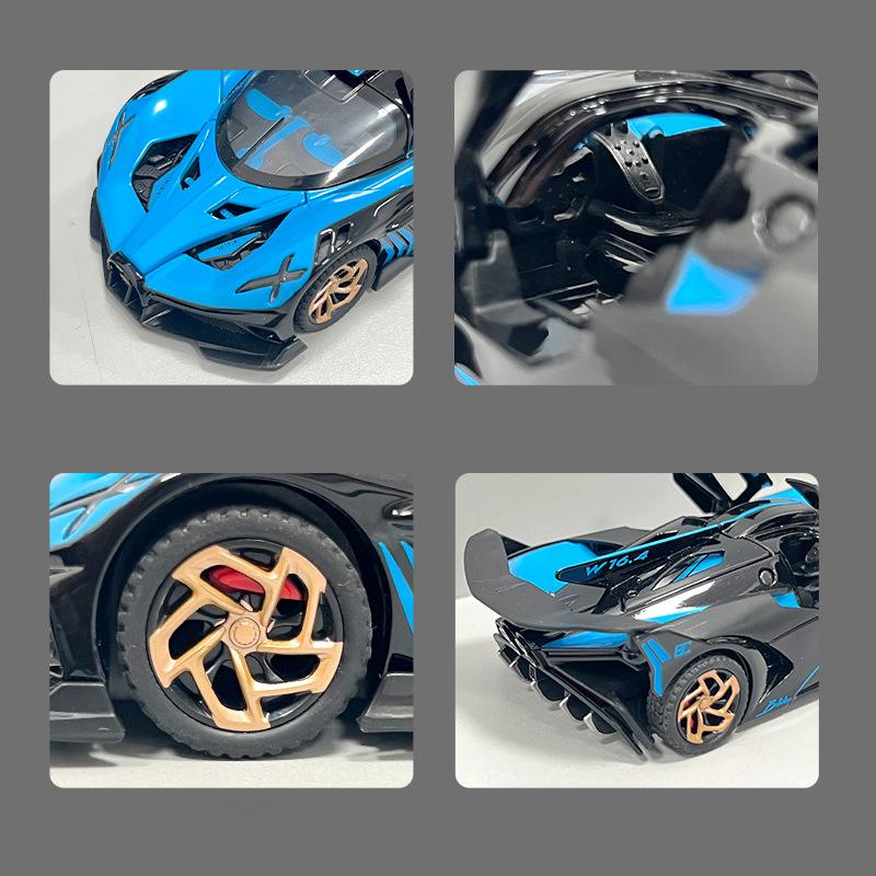 1/32 Bugatti Bolide Supercar Legierung Guss Spielzeugauto Modell Sound und Licht Kinderspielzeug Sammlerstücke Geburtstagsgeschenk