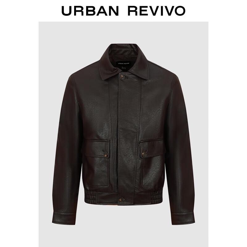 

UR2025 Men s Amber Luster PU-Style Pleated Jacket XS