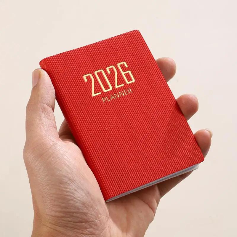 2026 Planificator Englez A7 Mini Portabil de Buzunar Program Zilnic 60 Foi 120 Pagini Subțire Calendar Săptămânal Jurnal Agendă