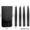 Premium Eyelash Tweezers Set for False Eyelashes and Eyebrow Grooming Stainless Steel Tweezers with Comb and Carry Case