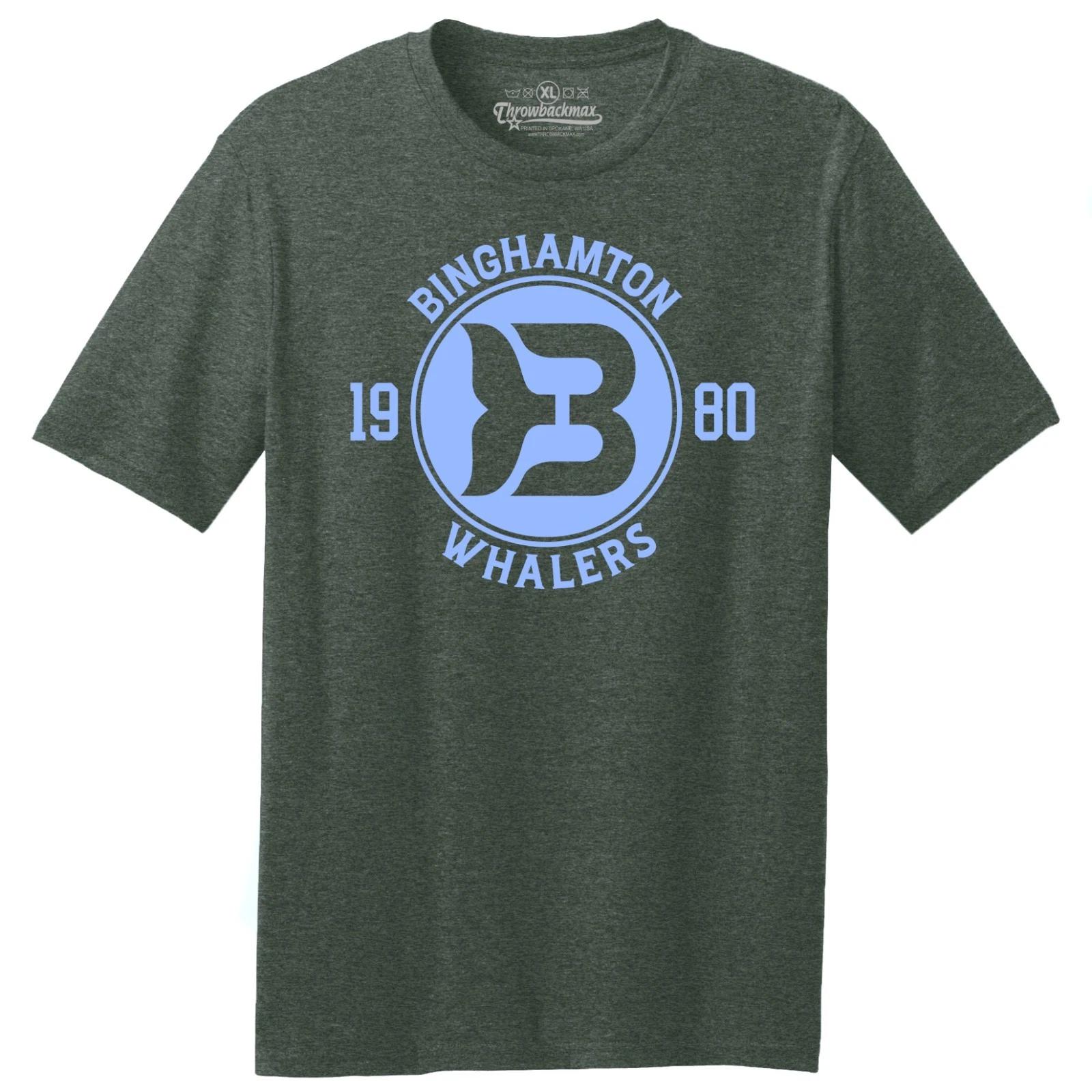 Binghamton Whalers  Circle  Logo 1980 Hockey Classic Cut TRI-BLEND Tee Shirt S