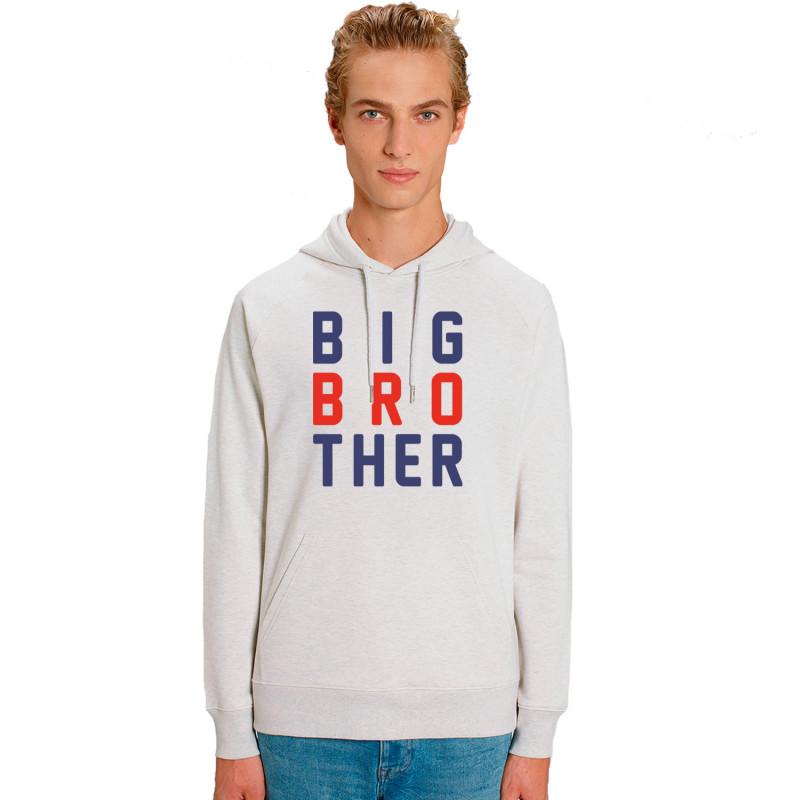 Felpa Con Cappuccio Uomo 'Big Brother' Blu Navy Taglia M - 80% Cotone 20% Poliestere, Con Tasca A Marsupio