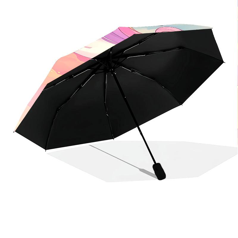 Unicorn Rainbow Magic Folding Umbrella Suitable For All Seasons Durable Light Sun Umbrella Three Folds