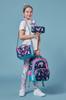 coral high Kids Navy Blue Pink Cat Skate Pattern 3-Piece School Bag Set SET0123658