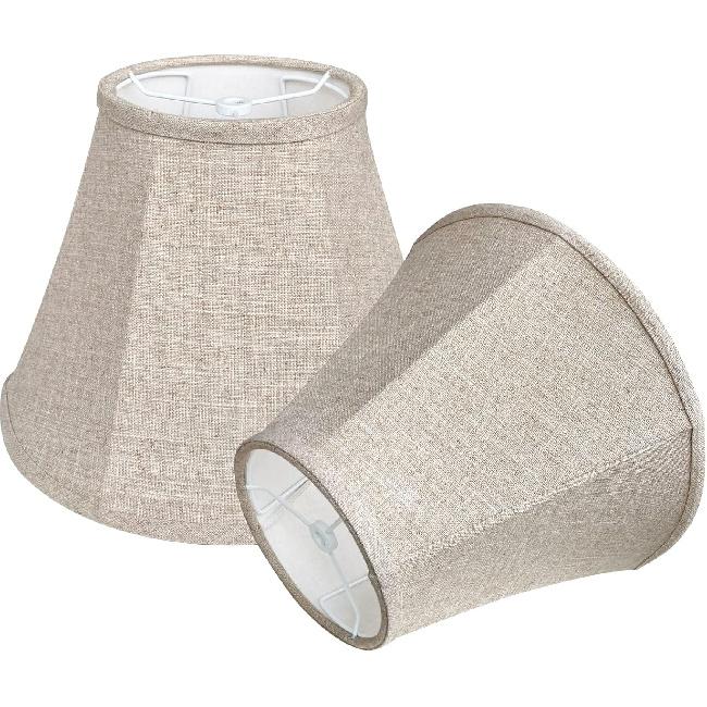 Double Brown Lamp Shade Set of 2, TOOTOO STAR Large Barrel Lampshade for Floor Light and Table Lamp 6x12x8.5 inch, DIY Fabric Natural Linen Hand