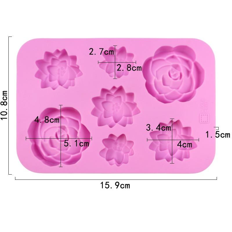 New Arrival 1pc Silicone Flower Cake Mold Ice Cube Tray Jelly Chocolate Molds Candy Cake Mould DIY Soap Molds