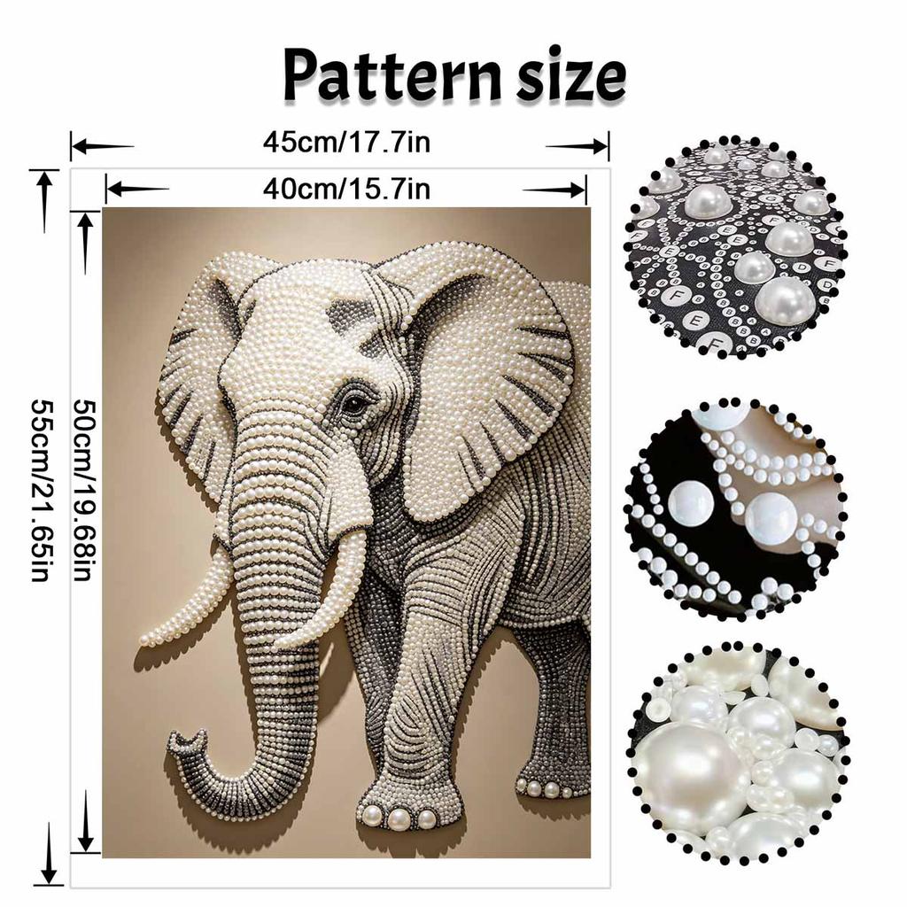 DIY Pearl Diamond Art Painting Kits for Adult and Beginners, Majestic Elephant Sparkling Painting Craft Home Wall Decor Handmade Gift