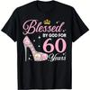 Blessed 60 Years Queen Graphic Tshirt For Men Relaxed Fit Crew Neck Cotton Tee
