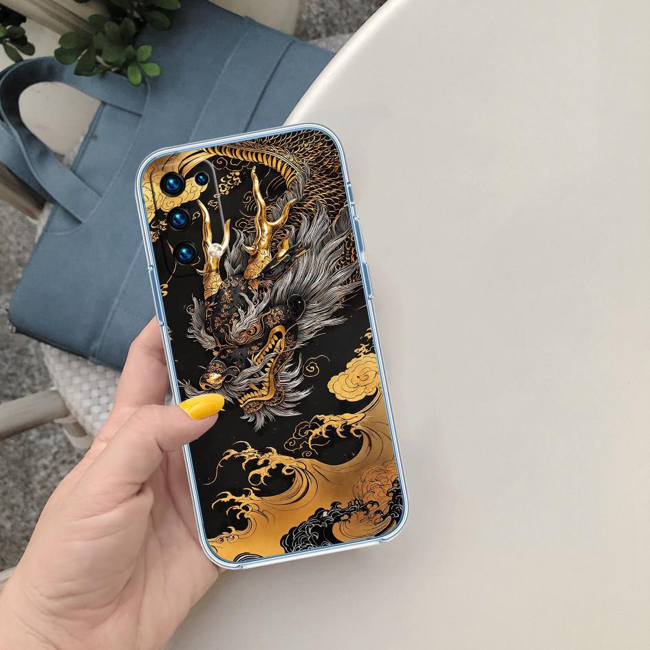 

CJ28 Chinese Dragon Case for Motorola Moto E13 E15 E20 E22 E22I E22S E30 E32 E40 E7 E7I G Plus Power Play Stylus G22 G14 Motorola Moto E20