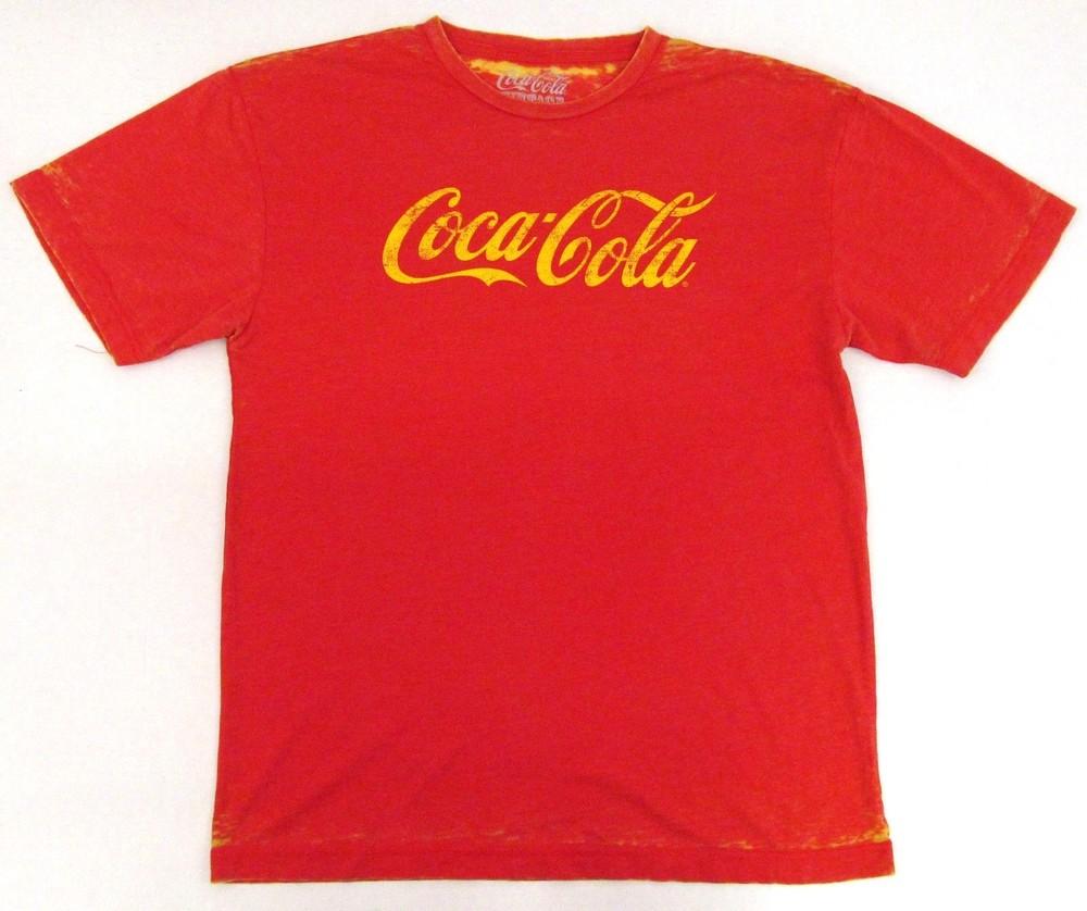 

Винтажная футболка Coca-Cola Потертая Кислотная стирка Кола Поп-арт Газировка Взрослая XL Новая Унисекс Футболка L