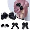 1/2Pc Heart Pendant Lace Bow Hair Clips Y2k Style Ponytail Hairpins Kawaii Gothic Hair Clips  Anime