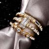 Set Ring Elegantes Schmuckstück Damenmode Silber Retro Übertrieben Kombinierter Ring