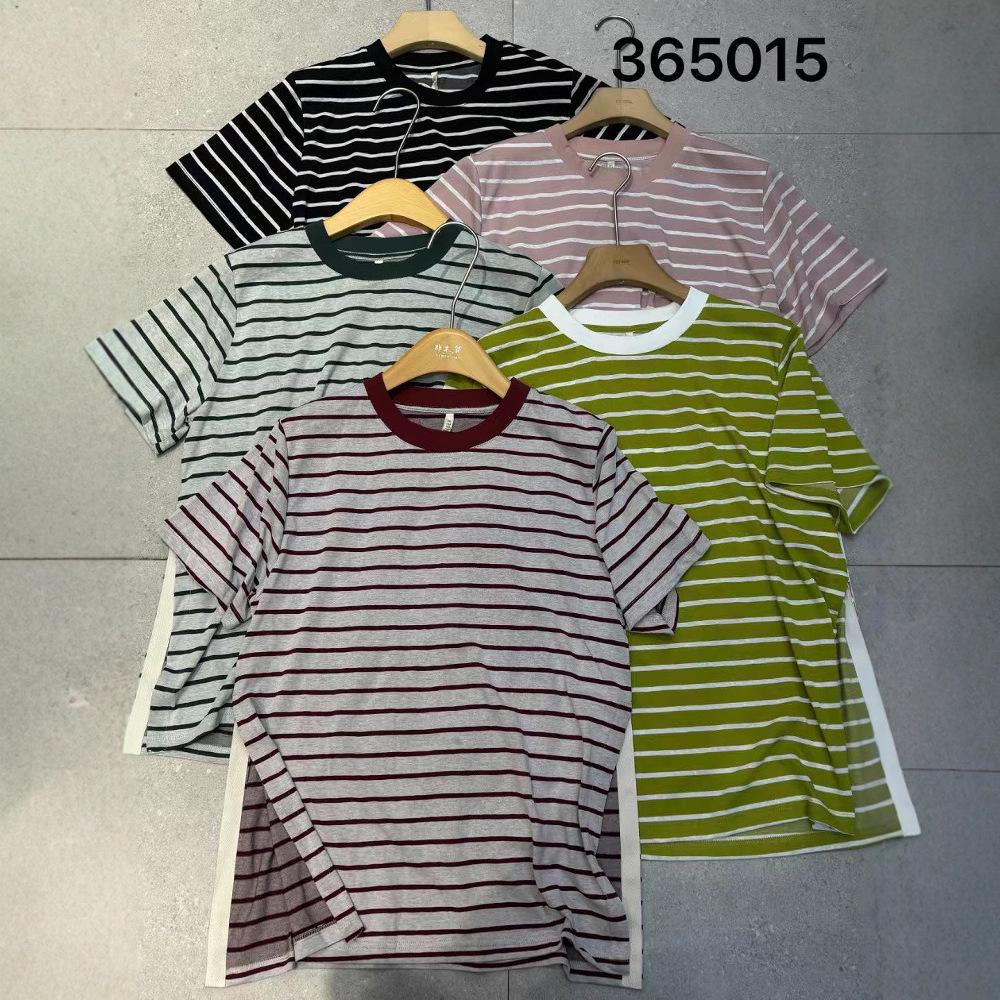 

Summer Korean Plus Size Casual Striped Short Sleeve T-shirt One Size