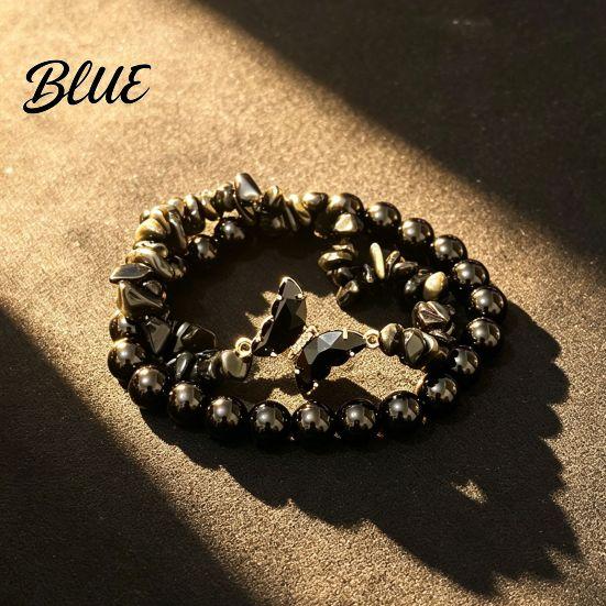 Elastic Bead Bracelet Natural Stone Butterfly for Women Healing Beaded