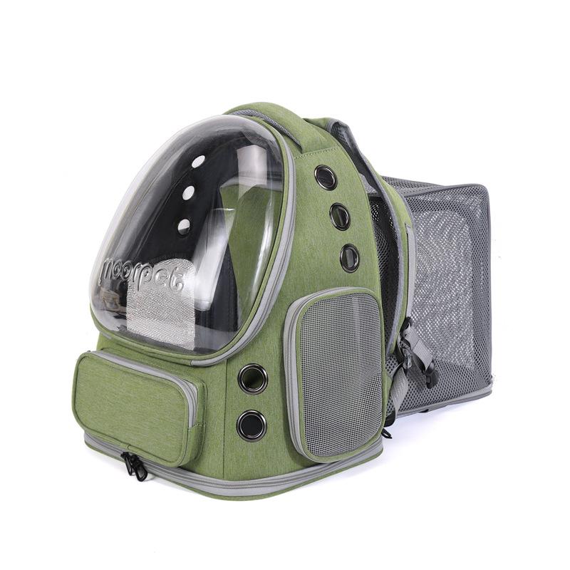 Spacious Expandable Pet Backpack Carrier with Dual Shoulder Straps Top Handle All-Season Design for Comfortable Travel