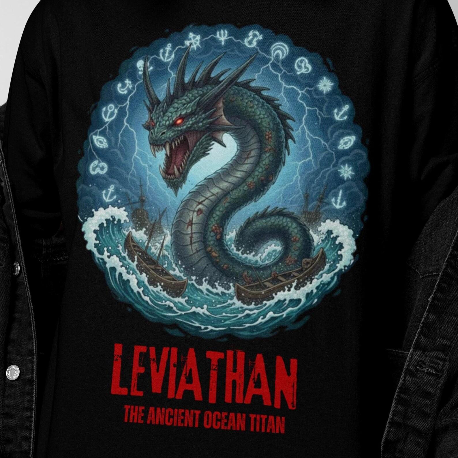 Leviathan Shirt | Vintage Leviathan Graphic Tee | Leviathan Sea Monster Top | Leviathan Mythological Creature 2XL