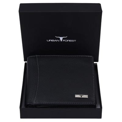 Billetera de Cuero Negro Oliver para Hombre, 6 Ranuras para Tarjetas
