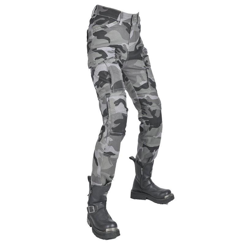Womens Motorcycle Riding Pants With Built-in Protective Padding Camo High-Waist Breathable Cotton Blend