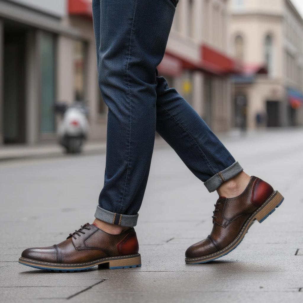 Neue Freizeitschuhe Retro Herren Derby Schuhe Herren Mode Lederschuhe