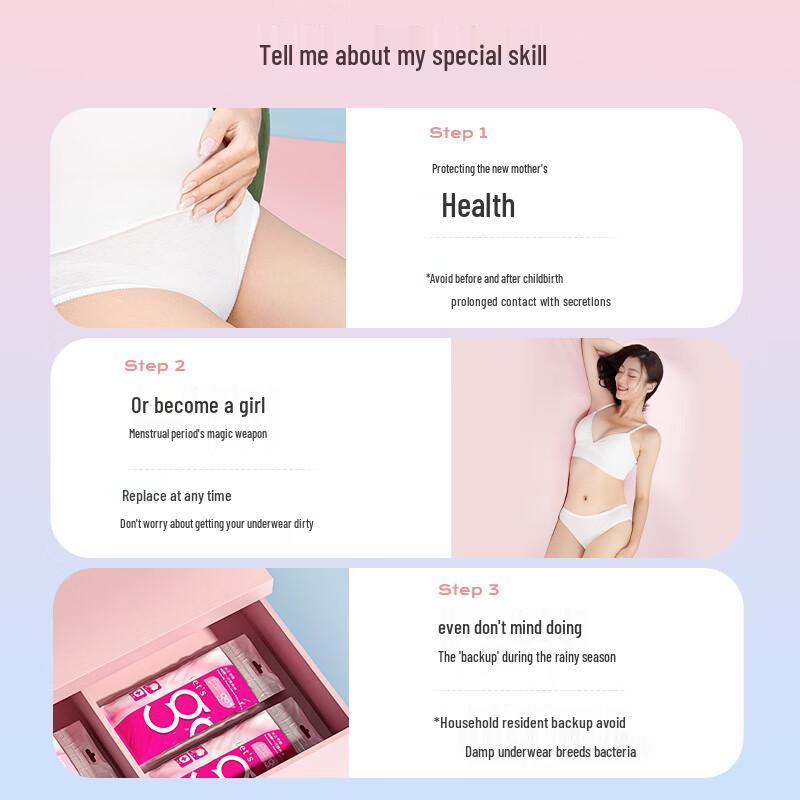 Freego Women's Sterilized Disposable Cotton Underwear (5-Pack)