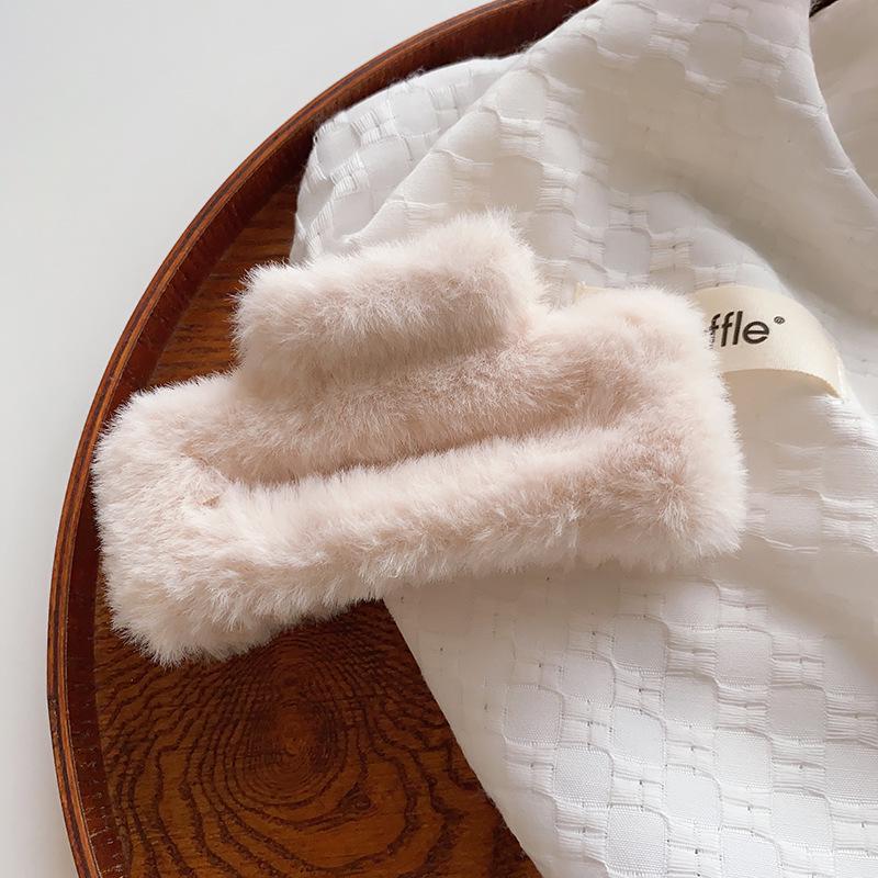 

Красочная большая плюшевая прямоугольная заколка-краб для женской прически