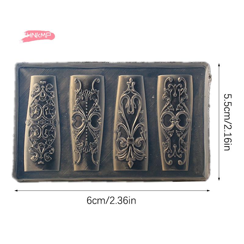 Silicone Nail Mold Retro Pattern Baroque Style Relief Design Nail Art Template 3D Stereoscopic Decorations for Manicure