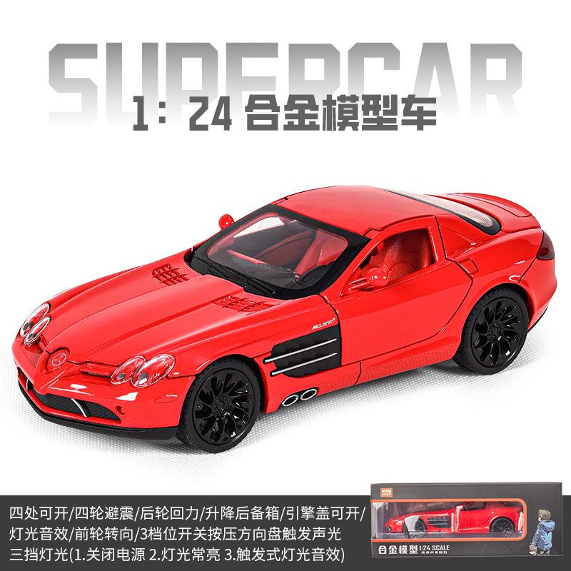1:24 SLR AMG Alloy Car Model Diecasts & Toy Vehicles Metal Toy Car Model Simulation Sound Light Collection Kids Gift