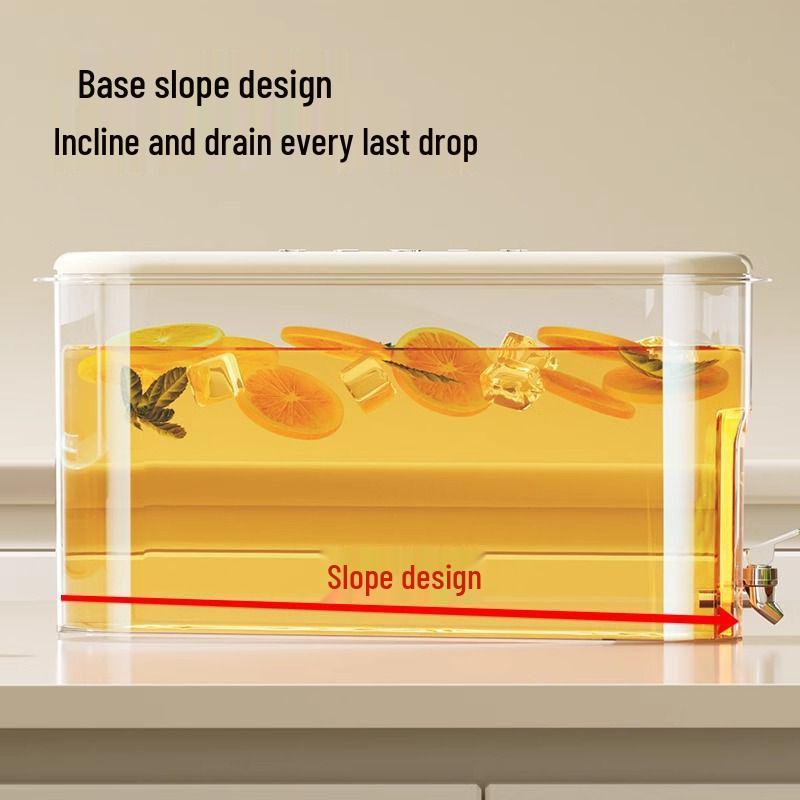 Large Capacity Cold Brew and Beverage Kettle with Tap - High Temp Resistant, Narrow Design, Ideal for Fruit Tea and Refrigeration