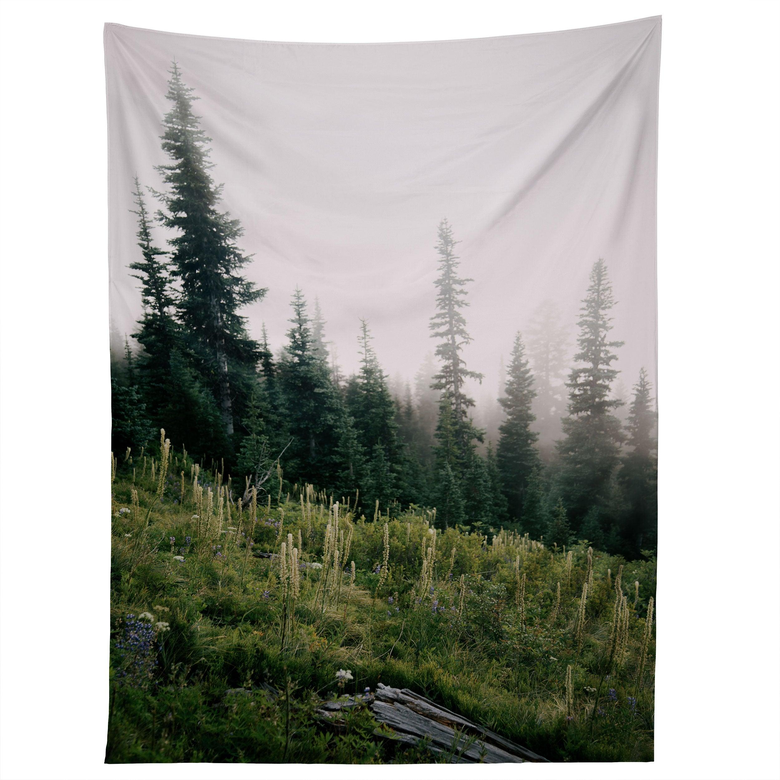 FOGGY GREEN FOREST tapestry 75x100