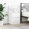 VidaXL Bedside Table with 2 Drawers White 38x34x80 Cm, Bedside Furniture, Side Table, Bed Cabinet, Cabinet of 861355