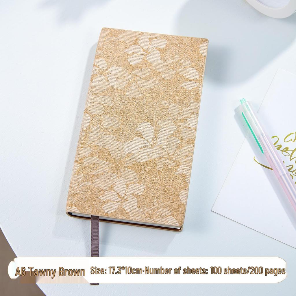 Fabric-Textured A6 Patterned Planner: Compact, Thickened Pocket Diary for Office and Business.