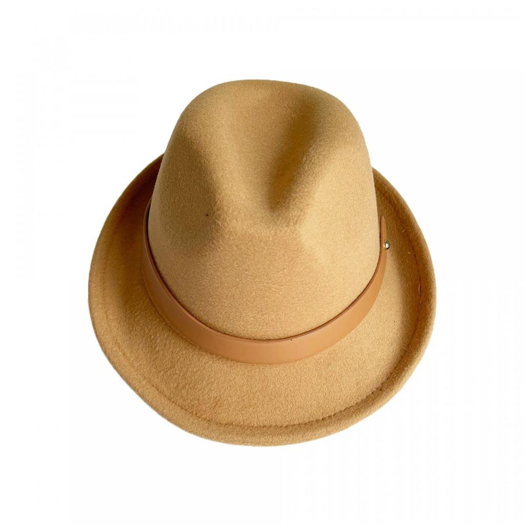 Fashion Felt Top Hat for Women British Retro Versatile Men Solid Color Felt Hat
