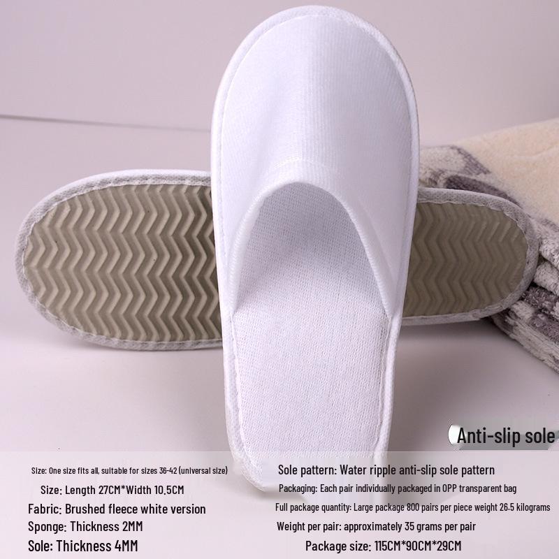Portable Thick Cotton & Linen Disposable Slippers for Hotels, B&Bs, Guest Houses, and Travel