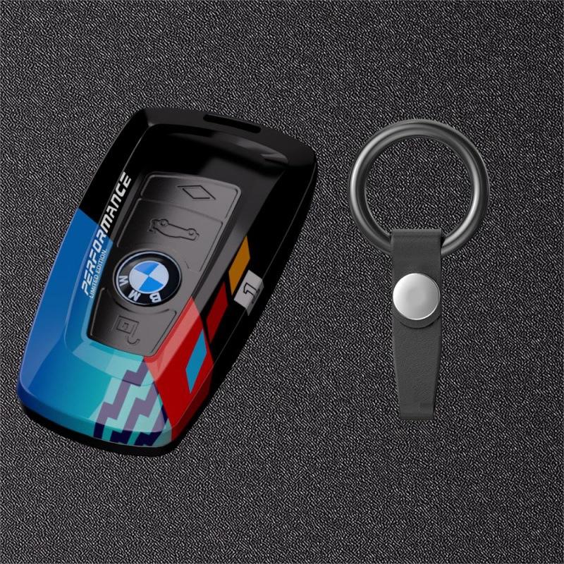 Applicable To BMW 5 Series Key Case New 3 Series Carbon Fiber Texture Key Case 7 Series Blade X5x6 Square X1x3 Shell Buckle