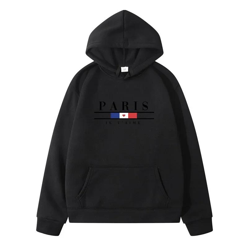 2025 Paris Hip-hop Street Casual Printed Women's Hoodie Fashionable Hoodie Loose New Sweatshirt Warm Autumn Clothing