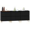 Sideboards 3 pcs Black 60 x 35 x 70 cm Engineered Wood
