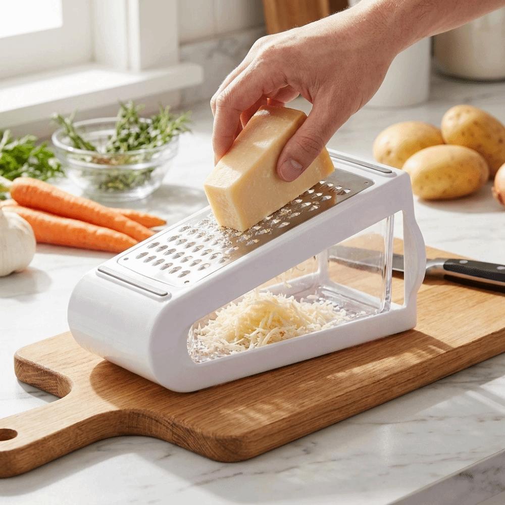 Multi-functional Stainless Steel Grater with Storage Container Vegetable Grater Meal Prep