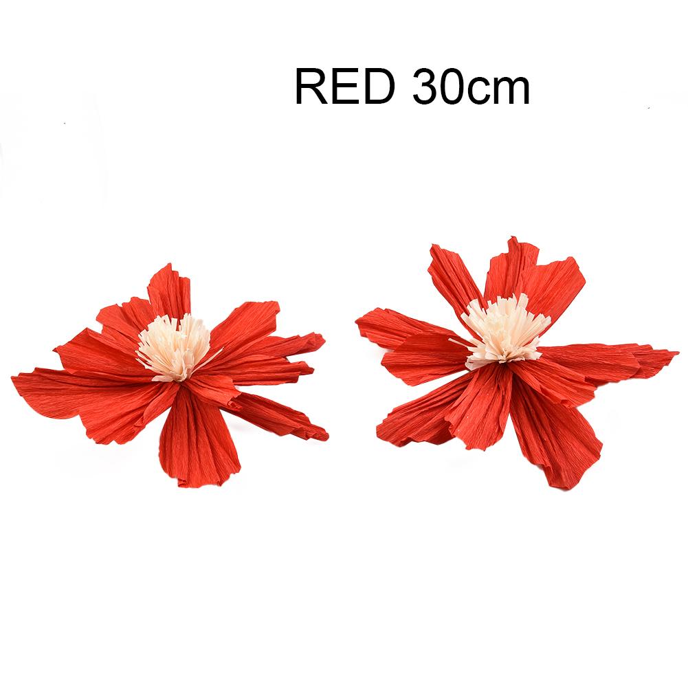 Flowers Paper Flowers Wedding 2Pcs/Set 30cm Birthday Bold Colors Bright Crepe Paper DIY Folded Storage for durable