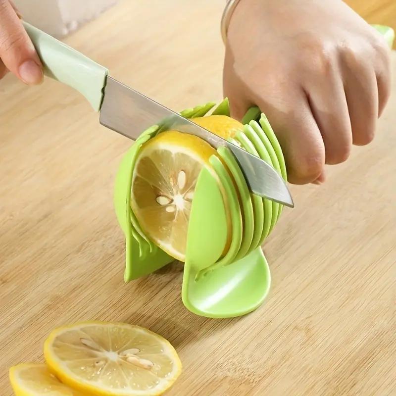 1 PC Plastic Potato Slicer Tomato Cutter Tool Shreadders Lemon Cutting Holder Cooking Tools
