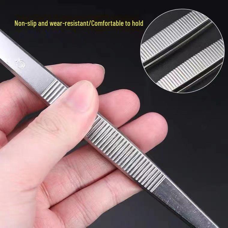 Stainless Steel Straight & Elbow Tweezers for Aquatic Plants, Insects, and Meat Handling