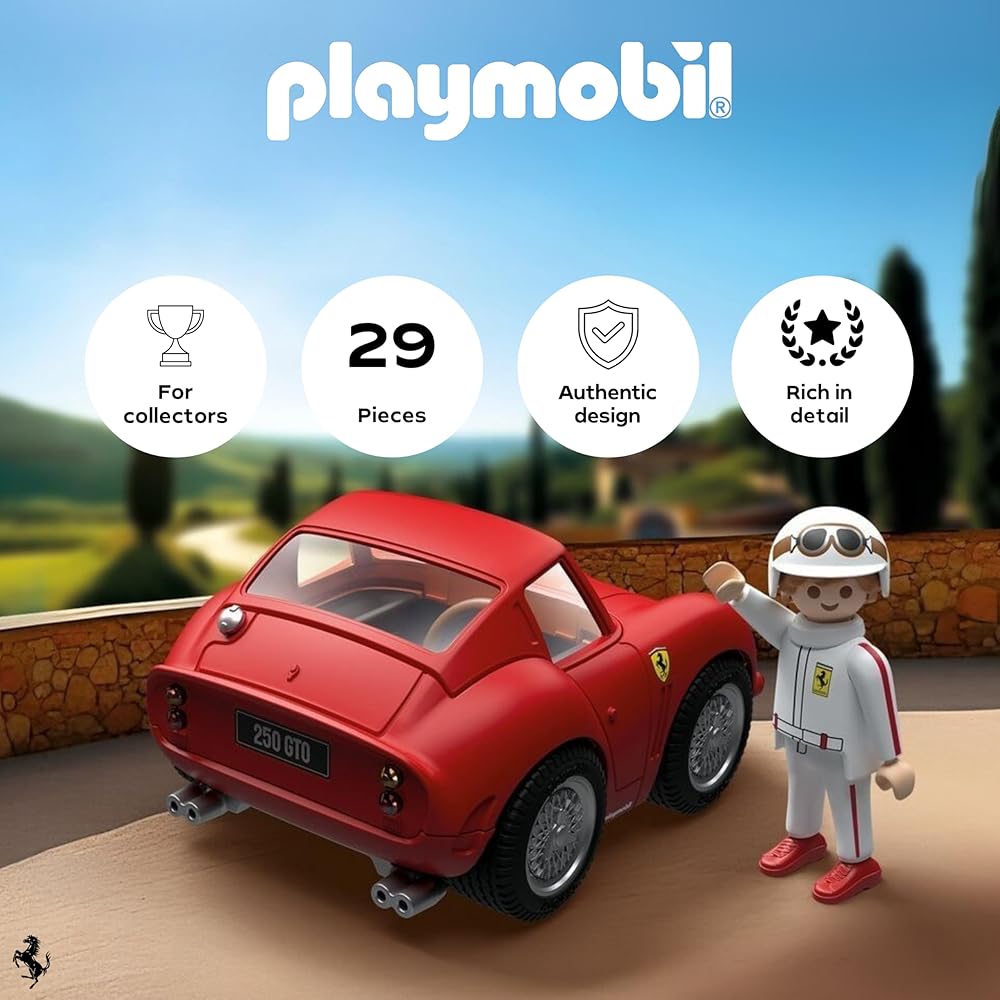 Playmobil Ferrari 250 GTO Toy Car Set with Detailed Design and Accessories