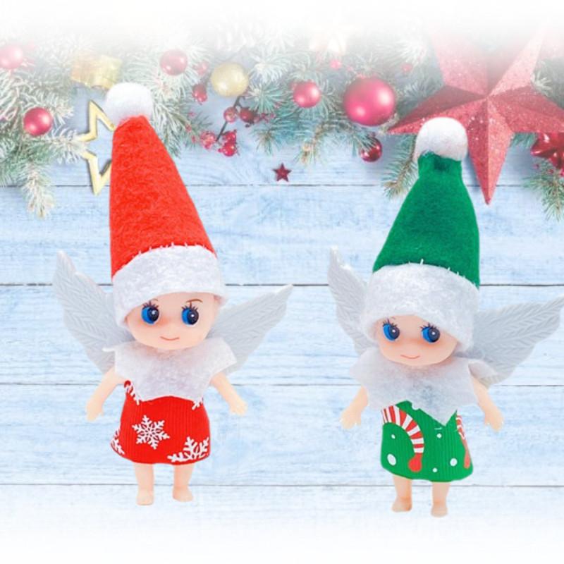 Okouzlující vánoční panenka miminko elf, dekorativní figurka, ideální pro sváteční dekorace