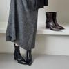 Autumn pointed head thick heel short boots women's high heel Martin boots short thin boots versatile fashion knight boots