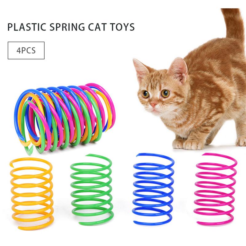 Buy Colorful Cat Spring Toys Plastic Springs Cat Play Toys For Cat Pet
