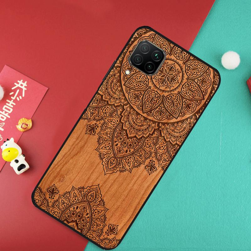 Mandala Floral Wood For Huawei Nova 7i 8i 11i 12i Y73 Y72 Y61 Y91 Y90 Y70 Y60 9 10 SE 11 Pro P30 P40 Lite Case
